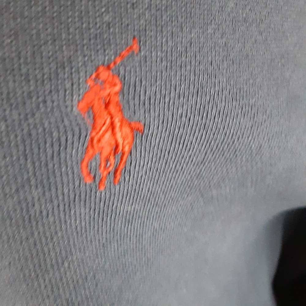 Polo Ralph Lauren Mens Navy Blue Full Zip Fleece Hoodie Red Pony Logo Size L - Picture 10 of 16